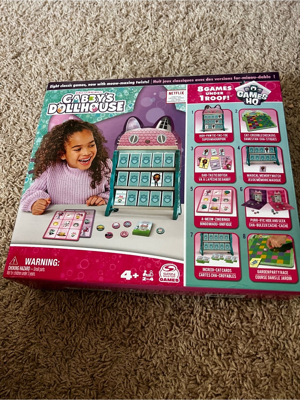 Netflix Gabby's Dollhouse 8-in-1 Games Set - Pink & Teal